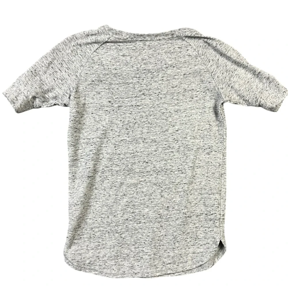 Justice Goal Getter Soccer Shirt Kids Size 8 Grey Neon Yellow Raglan Graphic Tee